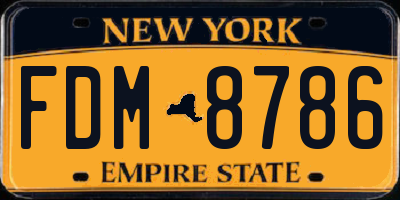 NY license plate FDM8786