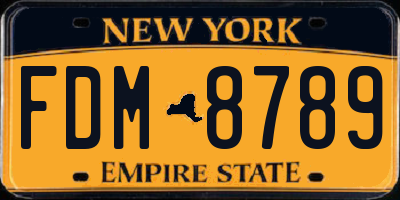 NY license plate FDM8789