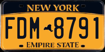 NY license plate FDM8791