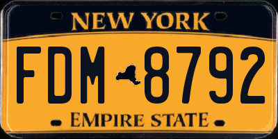 NY license plate FDM8792