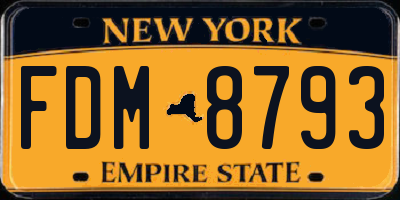 NY license plate FDM8793