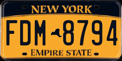 NY license plate FDM8794