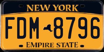 NY license plate FDM8796