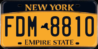 NY license plate FDM8810