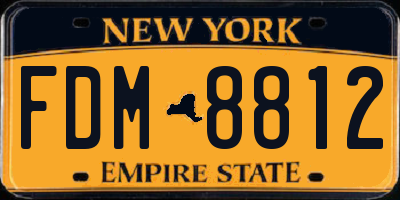 NY license plate FDM8812