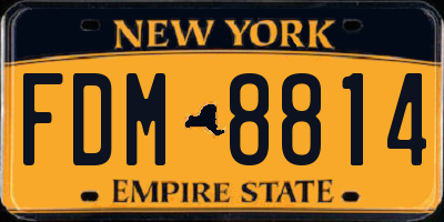 NY license plate FDM8814