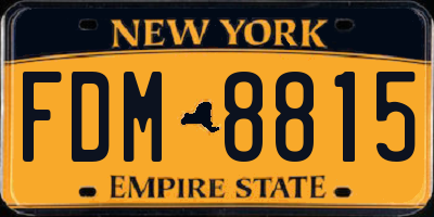 NY license plate FDM8815