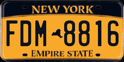 NY license plate FDM8816
