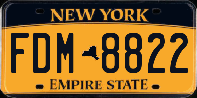NY license plate FDM8822