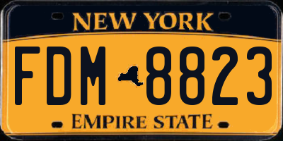 NY license plate FDM8823