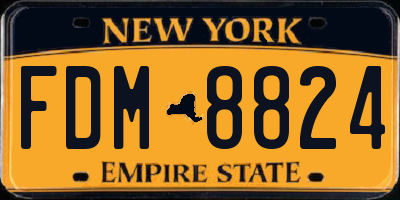 NY license plate FDM8824