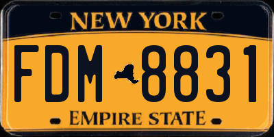 NY license plate FDM8831