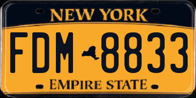 NY license plate FDM8833