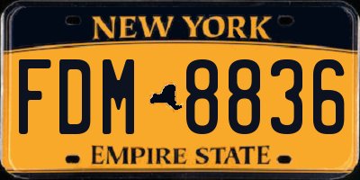NY license plate FDM8836