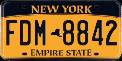 NY license plate FDM8842