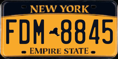 NY license plate FDM8845