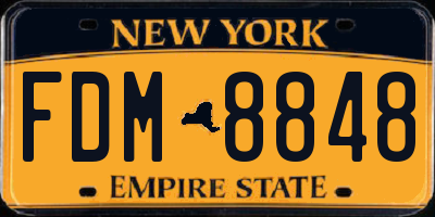 NY license plate FDM8848