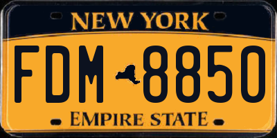 NY license plate FDM8850