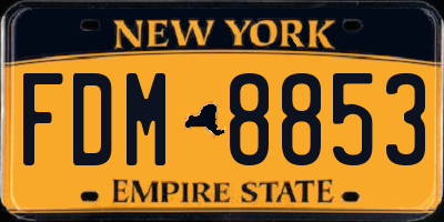 NY license plate FDM8853
