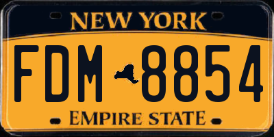 NY license plate FDM8854