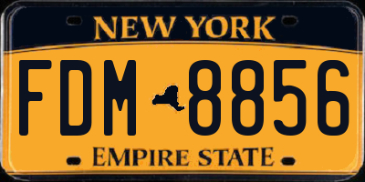 NY license plate FDM8856