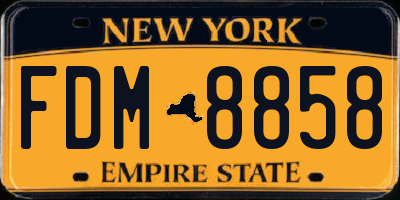 NY license plate FDM8858