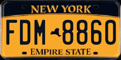 NY license plate FDM8860