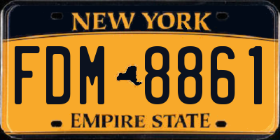 NY license plate FDM8861