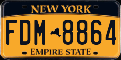 NY license plate FDM8864