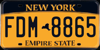 NY license plate FDM8865