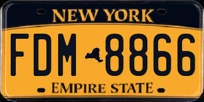 NY license plate FDM8866