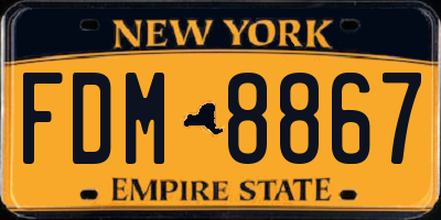 NY license plate FDM8867