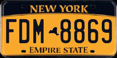 NY license plate FDM8869