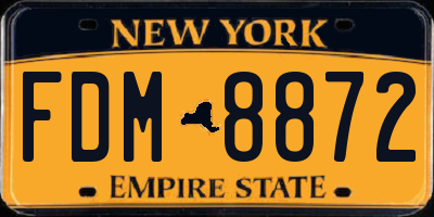 NY license plate FDM8872