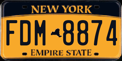 NY license plate FDM8874