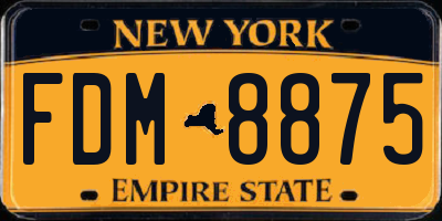 NY license plate FDM8875