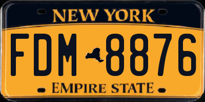 NY license plate FDM8876
