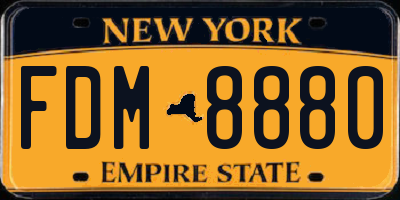 NY license plate FDM8880