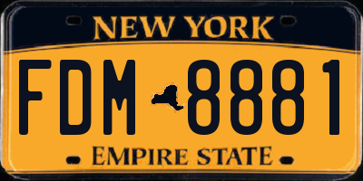 NY license plate FDM8881