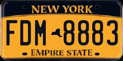 NY license plate FDM8883