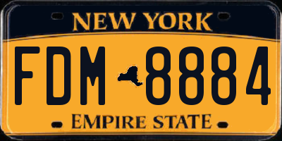 NY license plate FDM8884