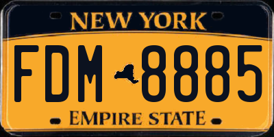 NY license plate FDM8885