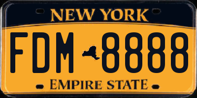 NY license plate FDM8888