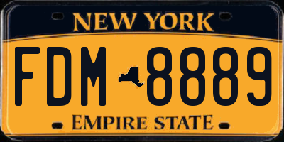 NY license plate FDM8889