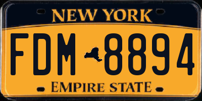 NY license plate FDM8894
