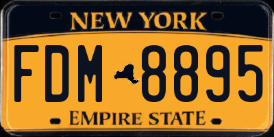 NY license plate FDM8895