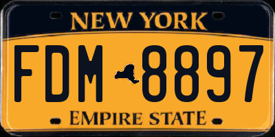 NY license plate FDM8897