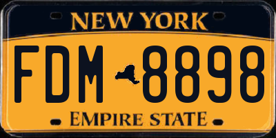 NY license plate FDM8898