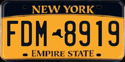NY license plate FDM8919
