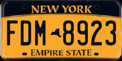 NY license plate FDM8923